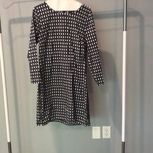 J.crew white, black and blue dress.